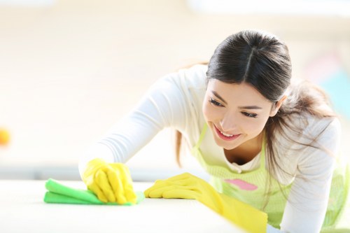 Local cleaning team working in a NW10 property before move-in